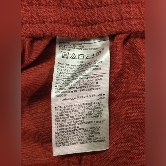 Old Navy High-Waisted Linen-Blend Shorts Fired Clay Red Size 4X NWOT - Picture 4 of 6